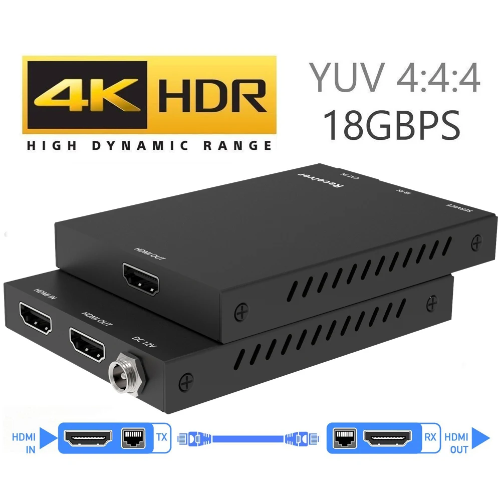 4K 60Hz HDMI 2,0 удлинитель 50 м Поддержка 18 Гбит/с& Петля выход HDMI удлинитель с ИК 4K HDMI к RJ45 удлинитель передатчик приемник