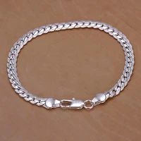 22cm new metal pave link chain bracelet anklet women fashion silver plated chain bracelet for men jewelry female girlfriend gift