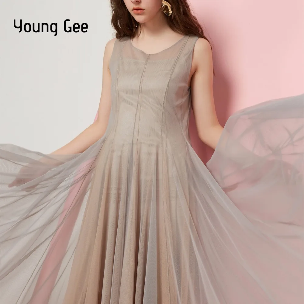 Young Gee/модное летнее милое платье с высоким темпераментом женское сексуальный