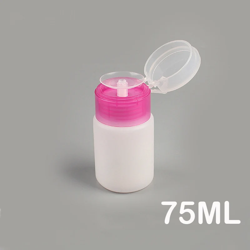 75ml pink 200/100 мл пустой пластиковая накладка для лакирования ногтей Remover Алкоголь Жидкость ясно пресс дозаторный диспенсер бутылки дизайн ногтей УФ гель очиститель - Цвет: 75ml pink