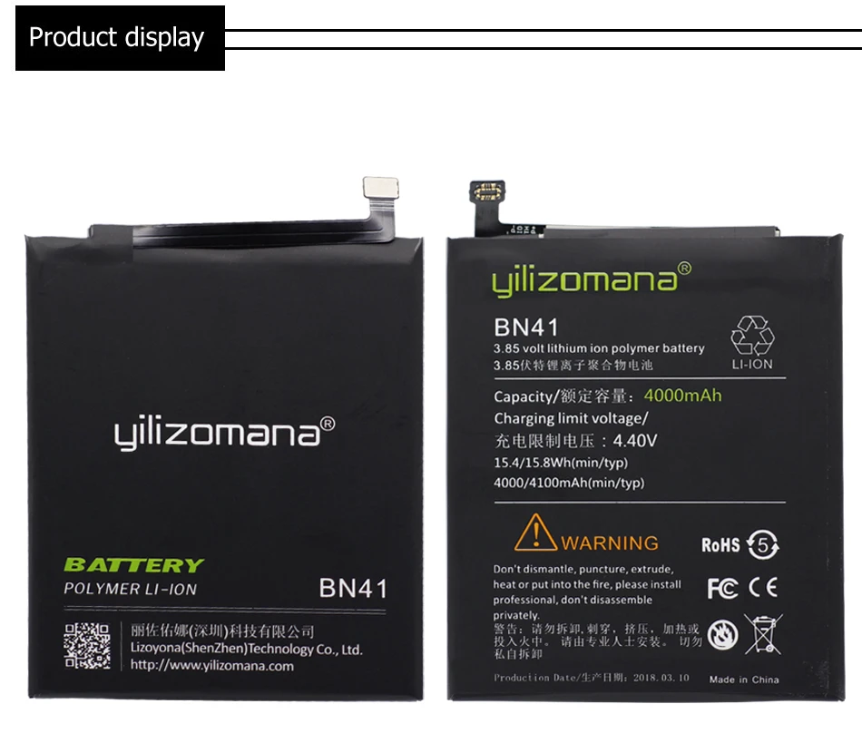 Yilizomana Замена телефон Батарея BN41 BN43 BM22 BM46 BM47 для Xiaomi mi 5 Red mi 3 Pro 3S 3X Note 3 Pro 4 4X MTK львиный зев
