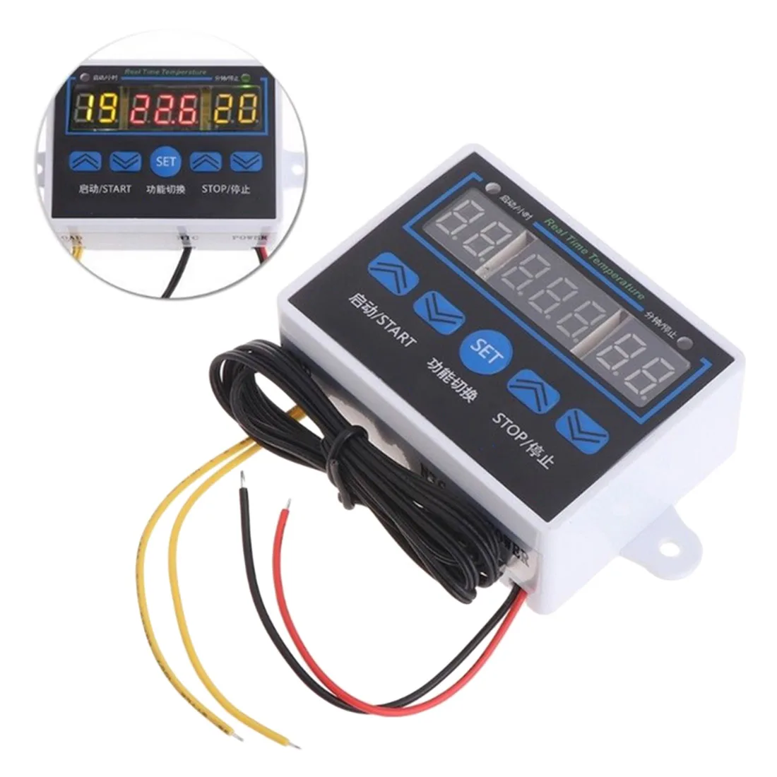 

12V 220V Digital Thermostat 10A Temperature Controller Temperature Control Switch -19~99 with Waterproof NTC Sensor