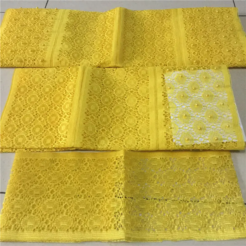 Нигерийский желтый головной убор aso oke с бусинами Африканский sheadtie gele женский для