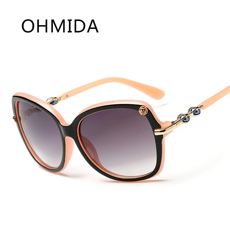 OHMIDA новые модные солнцезащитные очки с жемчугом женские кошачий глаз Зеркальные