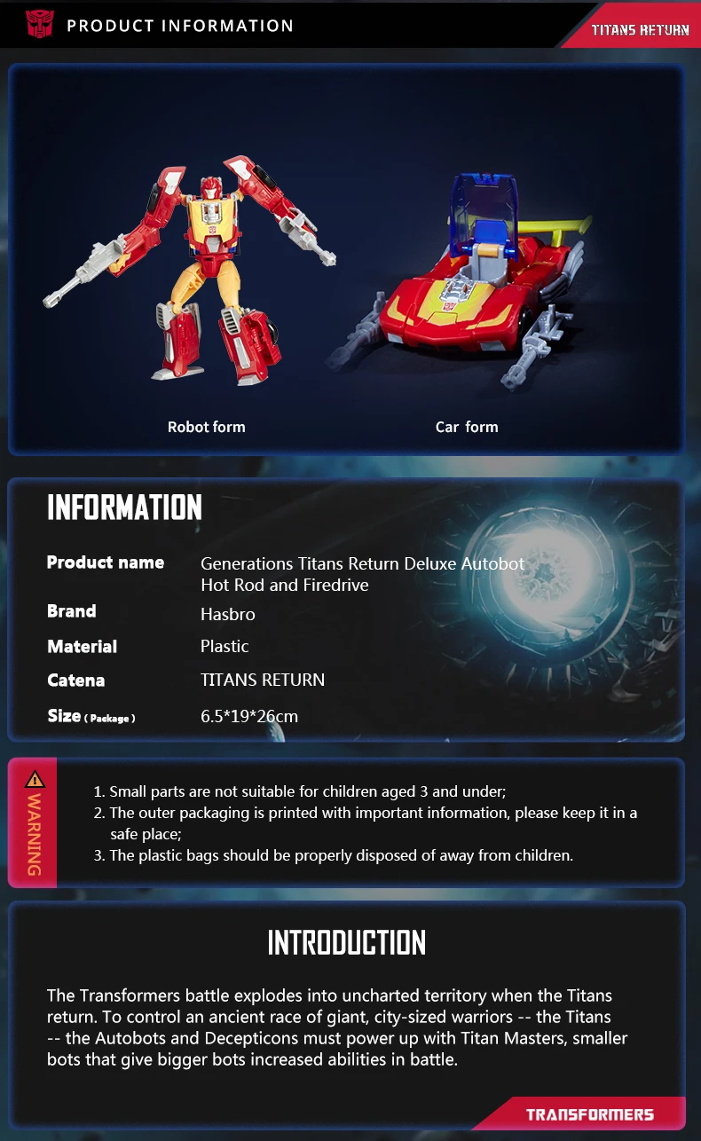 Hasbro Трансформеры игрушки Титаны возвращение Делюкс Автобот хот-родом и фейерверком фигурка коллекция модель мальчик автомобиль кукла