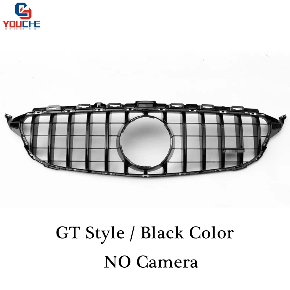 GT Black Решетка Переднего Капота W205 для Mercedes C W205 AMG посылка C180 C200 C250 C300 C350- GT/Diamond/AMG стильная решетка - Цвет: GT Black