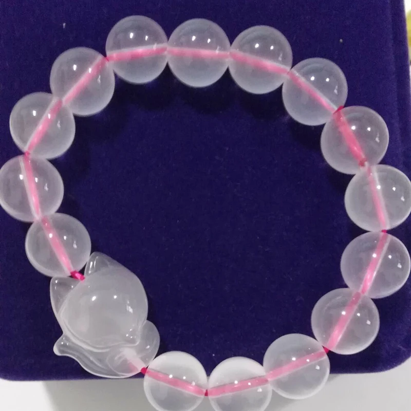 Браслет с натуральными кристаллами розового и желтого цвета 12 мм|crystal bracelet|natural