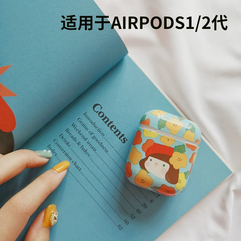Airpods Cover Airpods1/2 Беспроводная bluetooth-гарнитура с мультяшным цветком для девочек |