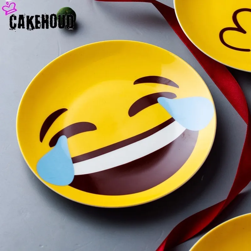 CAKEHOUD 8 дюймов мимика мультяшная керамическая тарелка креативная Западная пищевая тарелка забавные керамические Столовые приборы кухонные принадлежности