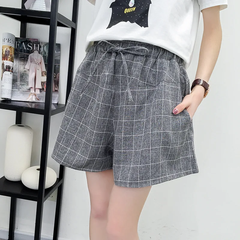 Для женщин летние свободные пляжные хлопковые и льняные шорты новинка 2017 года