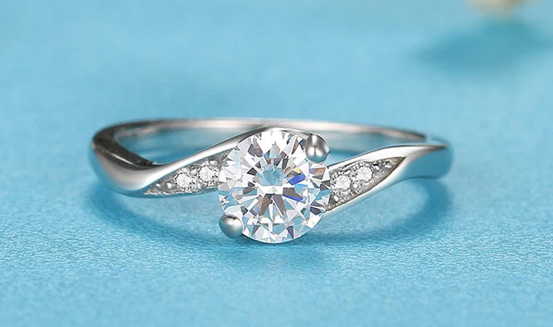 Yhamni чистого серебра 925 пробы Обручение кольцо 5 мм CZ Diamant ювелирный бренд Свадебные Кольца для Для женщин r5036