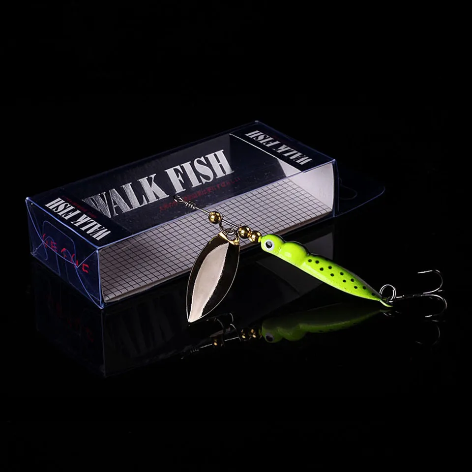 WALK FISH 1 шт. 9 см 14,4 г Спиннер приманки рыболовные приманки Спиннербейт форель металлическая ложка ива искусственная приманка Калтер рыболовные снасти - Цвет: C 3