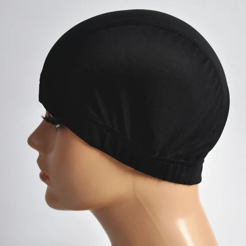 Черная крышка парика для изготовления спандекс купольная бесклеевая дышащая