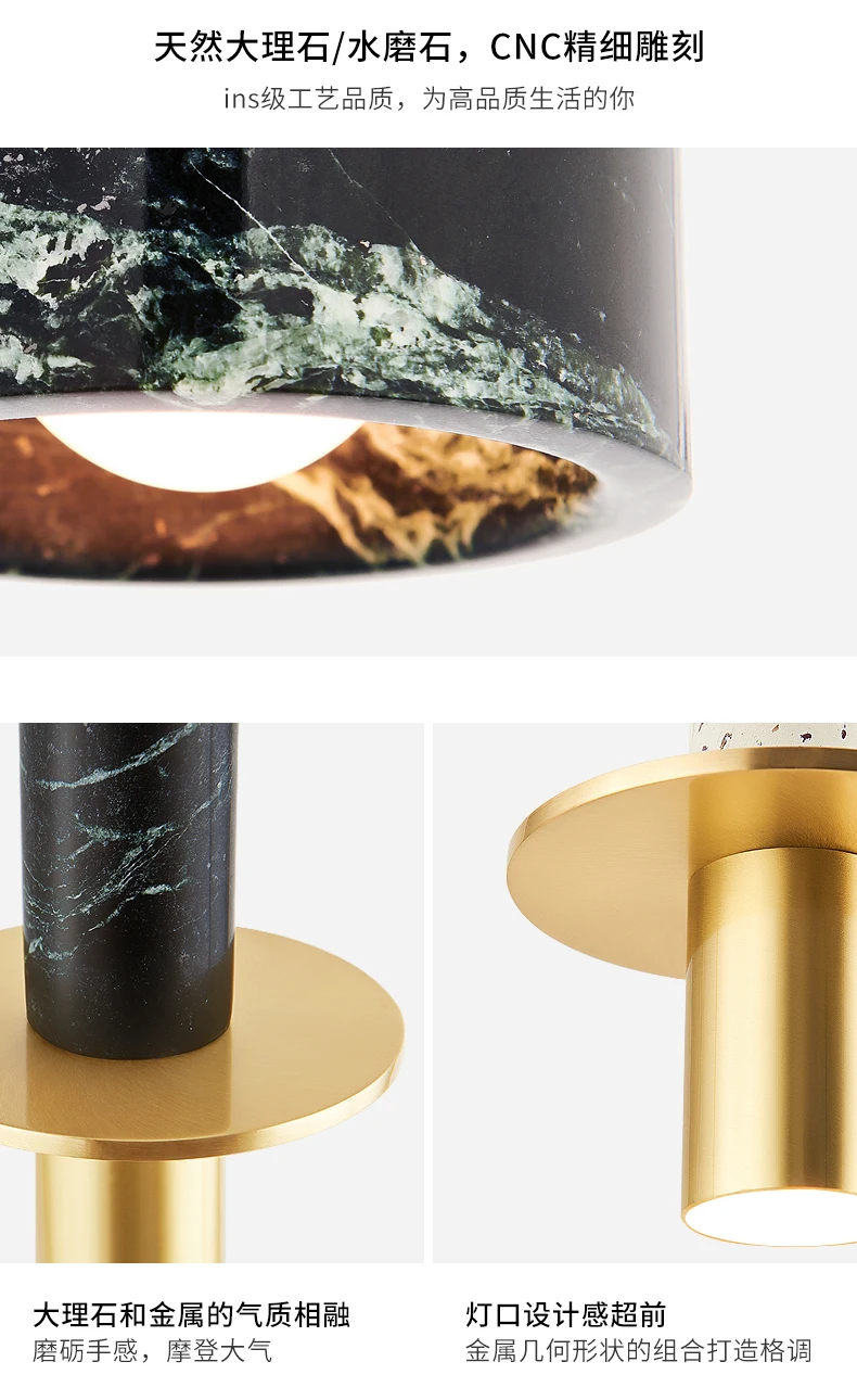 STOCKHOLM скандинавские Ins Lustre marble Terrazzo Золотой подвесной светильник s Led светильник, Светильники для спальни, ресторана, бара, прикроватная лампа, дизайн