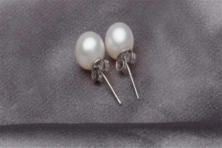 Real 925 Sterling Silver High Quality Luster Natural Pearl Stud Earrigns For Women Lady Sterling-Silver-Jewelry Pendientes L032 | Украшения