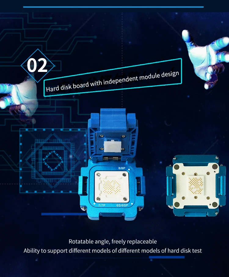 JC T7 T8 NAND испытательный модуль NAND Тест вспышки для iPhone 6S 6SP 7 7P 8 8P NAND ремонт логической платы