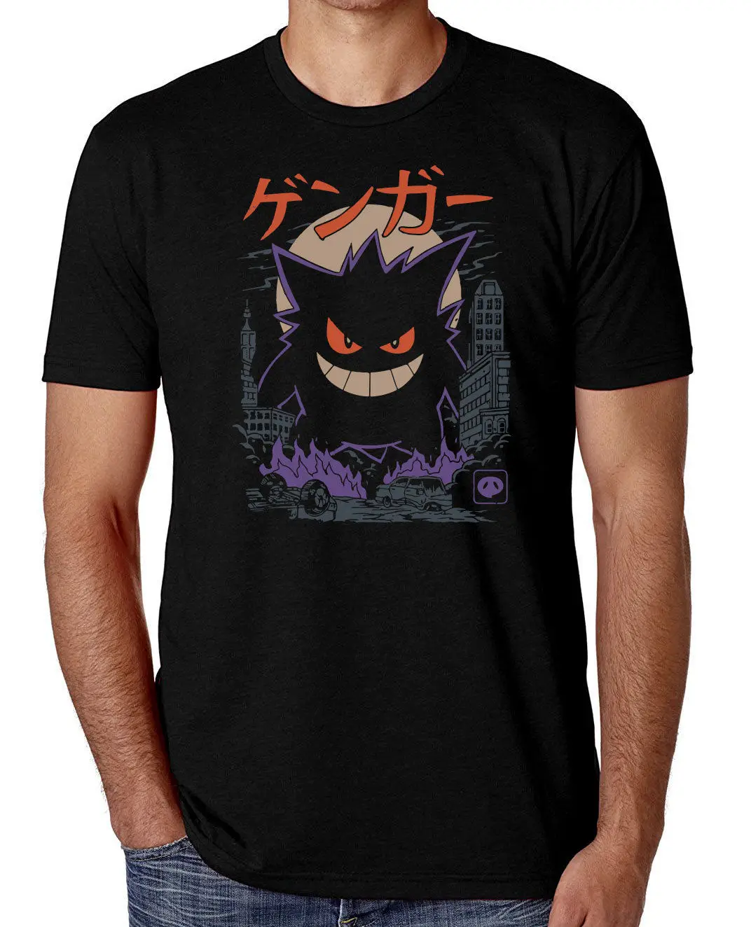 Новый 2019 Gengar Kaiju Японии стиль Покемон футболка для мужчин's смешная Футболка 100%