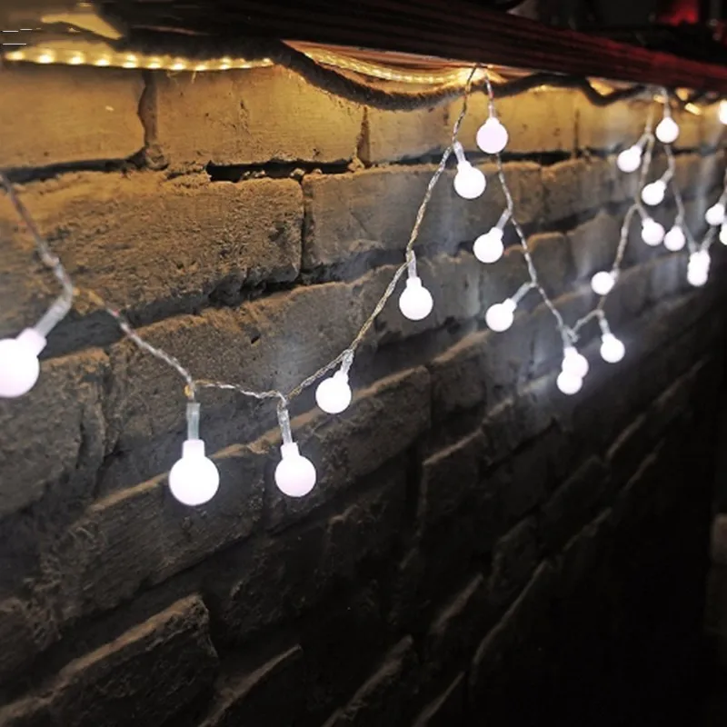 10m 20m 30m 50m led string lights with white ball AC110V/220V holiday decoration lamp Festival Christmas outdoor lighting | Лампы и