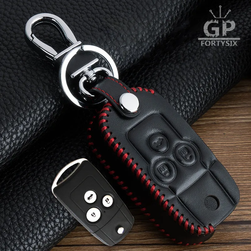 Leather Car Key Case Cover Keychain Fit For Honda Accord City Civic Crv Element Hrv Odyssey Crider Jed Spirior Wallet | Автомобили и