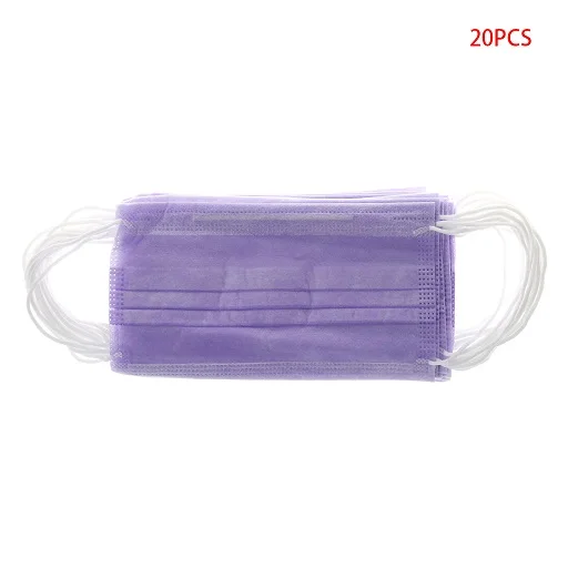 Puple ZLROWR 20 шт. Одноразовые Медицинские Хирургические пыли петли уха маска для лица на маски унисекс - Цвет: Puple