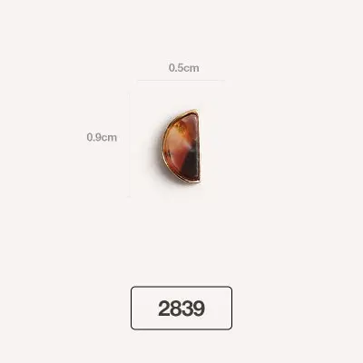 2839 New 10pcs natural amber rhinestone metal nail art jewelry Japanese alloy nail art DIY decoration shining diamond nail accessory - Цвет: 2839
