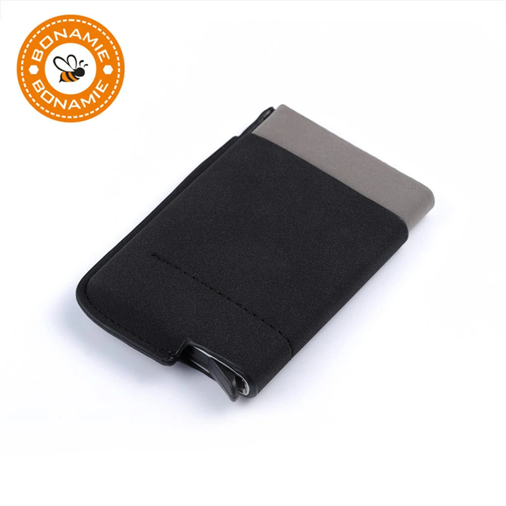 BONAMIE Алюминиевый RFID кошелек с передним задним карманом, чехол для кредитных карт, Мини Тонкий автоматический держатель для карт, унисекс