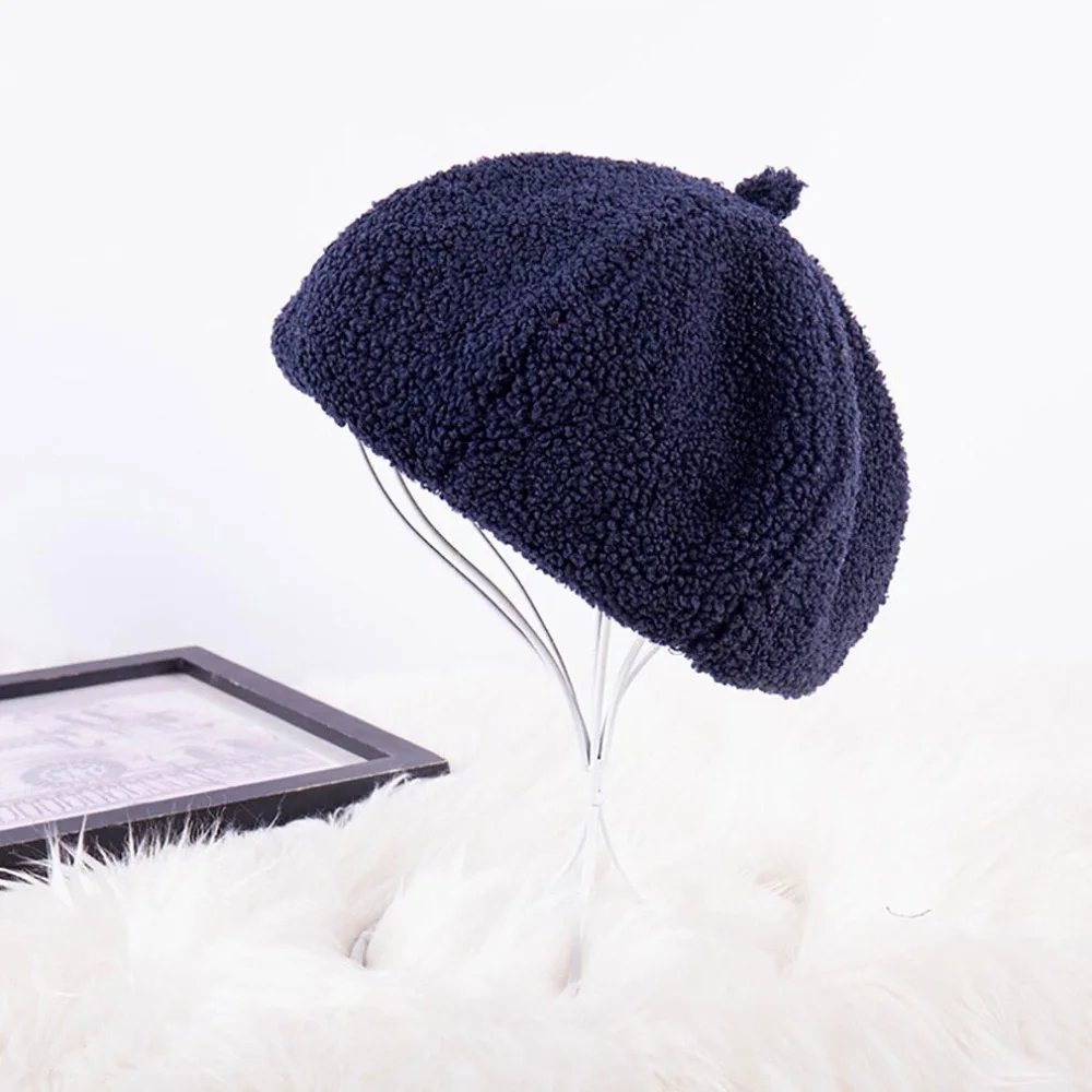 2019 корейская версия осень зима теплая шерсть однотонные Цвет Для женщин девушки