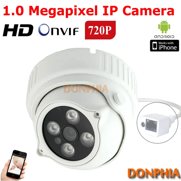 720 P 1.0MP Ip-камера крытый Мини Купольная Камера с Поддержкой Onvif 1.0 Мегапиксельная P2P