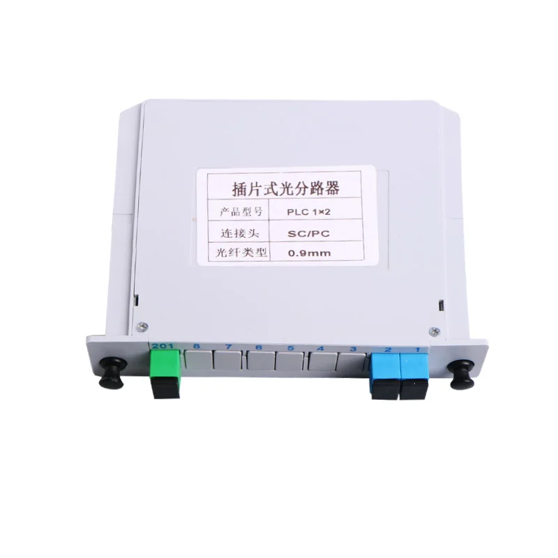

High quality FTTH SC UPC 1x2 Cassette type PLC fiber Optic Splitter SC Fiber Splitter Distribution Box with SC UPC Connector