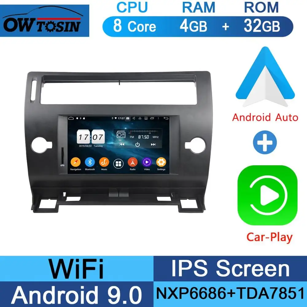 " ips 8Core 4G+ 64G Android 9,0 Автомобильный DVD Радио gps для Citroen C4 Quatre Триумф 2004 2005 2006 2007 2008 2009-2012 DSP CarPlay - Цвет: 32G CarPlay Android