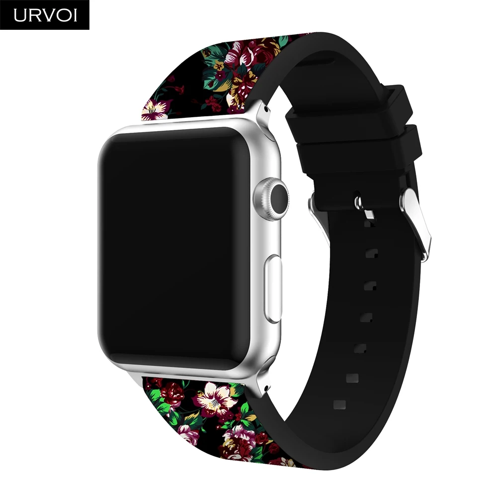Силиконовый ремешок URVOI для apple watch спортивный iwatch 5 4 3 2 1 с пряжкой модный дизайн