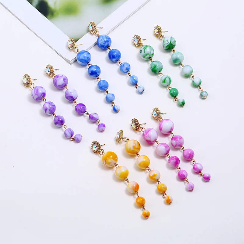 Женские акриловые серьги YAOLOGE разноцветная Этническая Серьга в богемном стиле