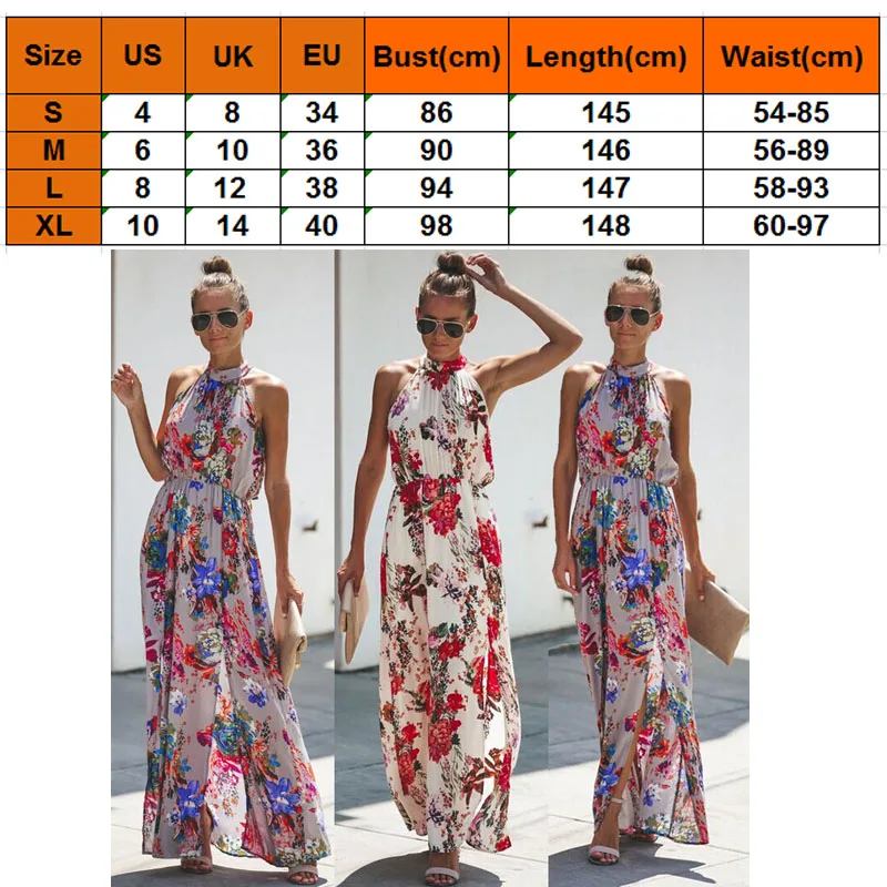 Женское Boho Lange платье макси Леди Avond вечерние пляжные платья Zonnejurk Bloemen Mouwloze Lange Jurk