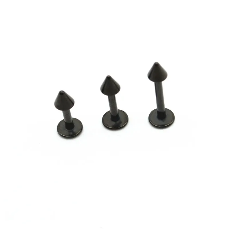 

Black Labret Ring Lip Stud Bar Spike Surgical Steel 16 Gauge Cone Body Piercing Jewelry Cartiliage Tragus Monroe Wholesale