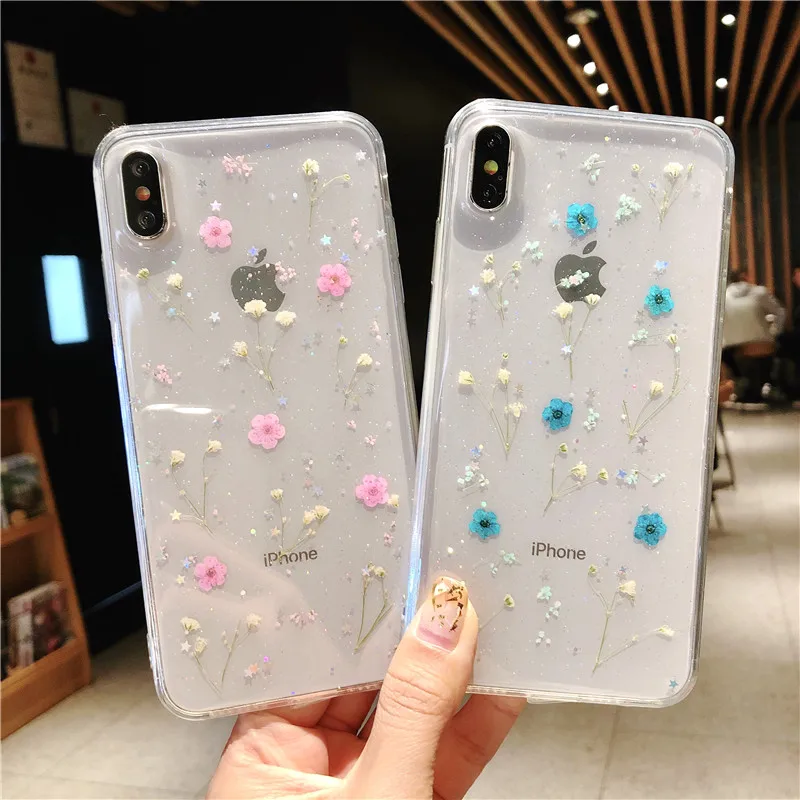 Прозрачный мягкий чехол из ТПУ для iPhone 6 6S 7 8 Plus натуральный цветочный X XR XS Max |