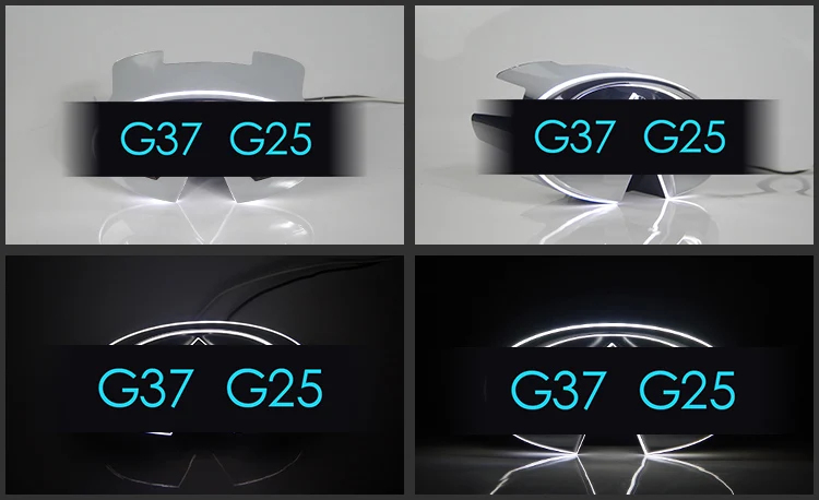 Стайлинга автомобилей Светодиодный Эмблема для Infiniti Q50 Q50L Q50S G25 G37 светодиодный логотип DRL Передняя светодиоды на решетку логотип дневного света