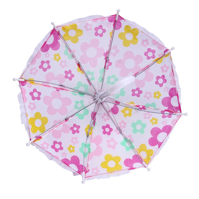 28*22 см белый цветочный узор зонтик подходит 18 дюймов American Girl Doll DIY Boneca аксессуары
