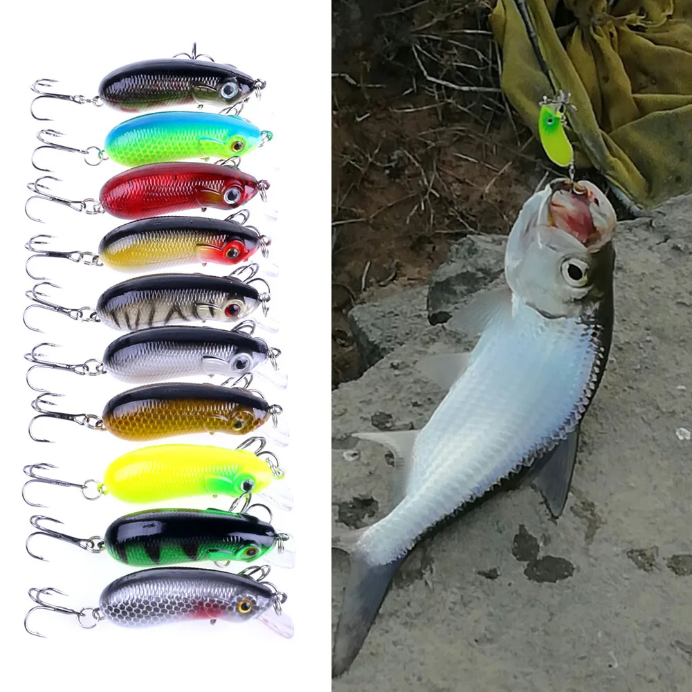 Рыболовная приманка Hengjia кривошипная рыболовная 3D eyes minnow жесткая 5 см 7 г wih