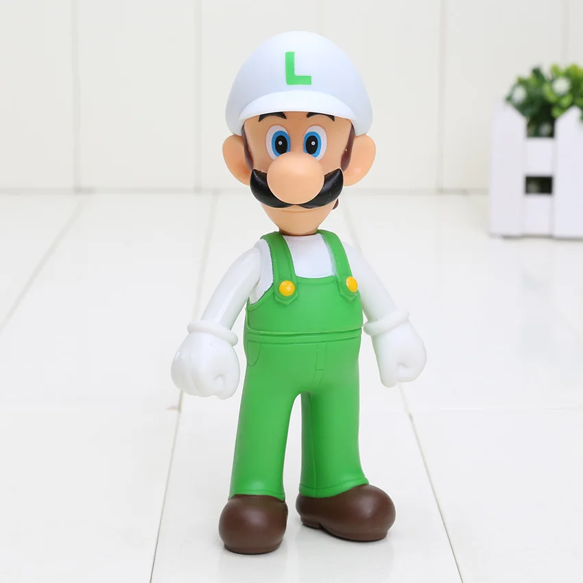8~ 15 см Super Mario Bros odyssey Bowser Koopa Troopa Yoshi Mario Luigi Wario Donkey Kong персиковый гриб фигурки игрушки модельные куклы - Цвет: luigi white hat