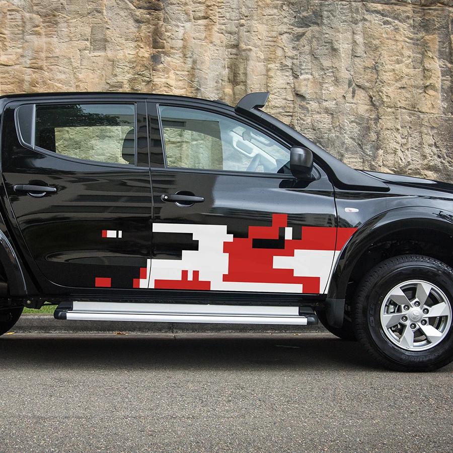 Наклейки для автомобиля 3 шт. цветные блоки боковое тело задний багажник винилы