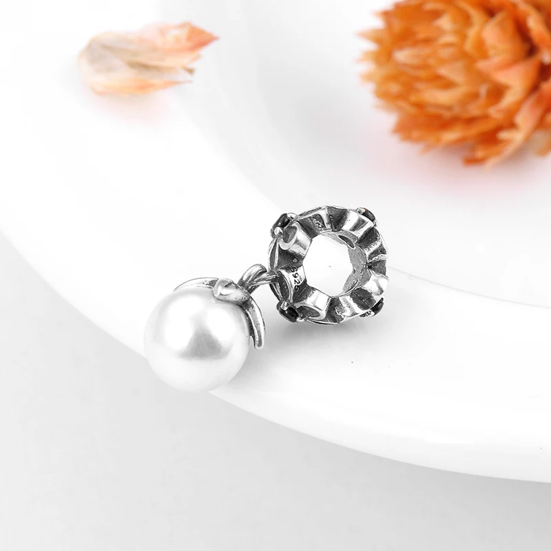 100% Настоящее серебро 925 пробы Floret DIY для модных подвесных жемчужных шармов