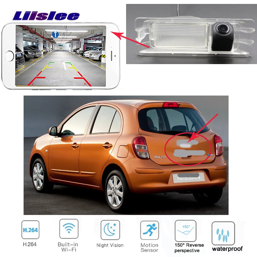 LiisLee беспроводная камера заднего вида для Nissan Micra/March C + K13 MK4 CCD/камера ночного