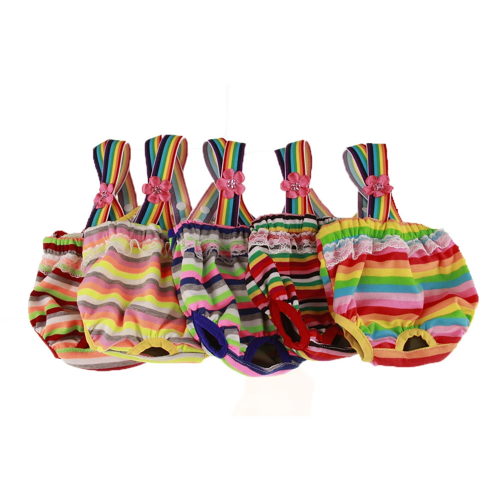 Новые популярные милые подгузники для собак женские красочное белье со щенками