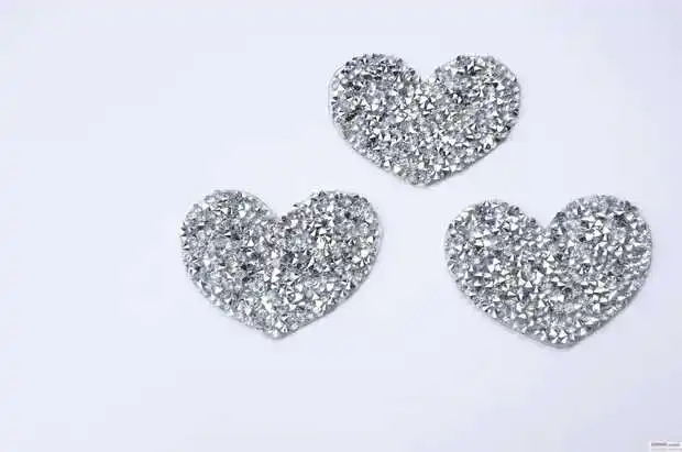 Silver color Новинка, 10 шт./лот, стразы в форме сердца с горячей фиксацией, железные нашивки, мотив теплопередачи, Хрустальная аппликация для рукоделия одежды - Цвет: Silver color