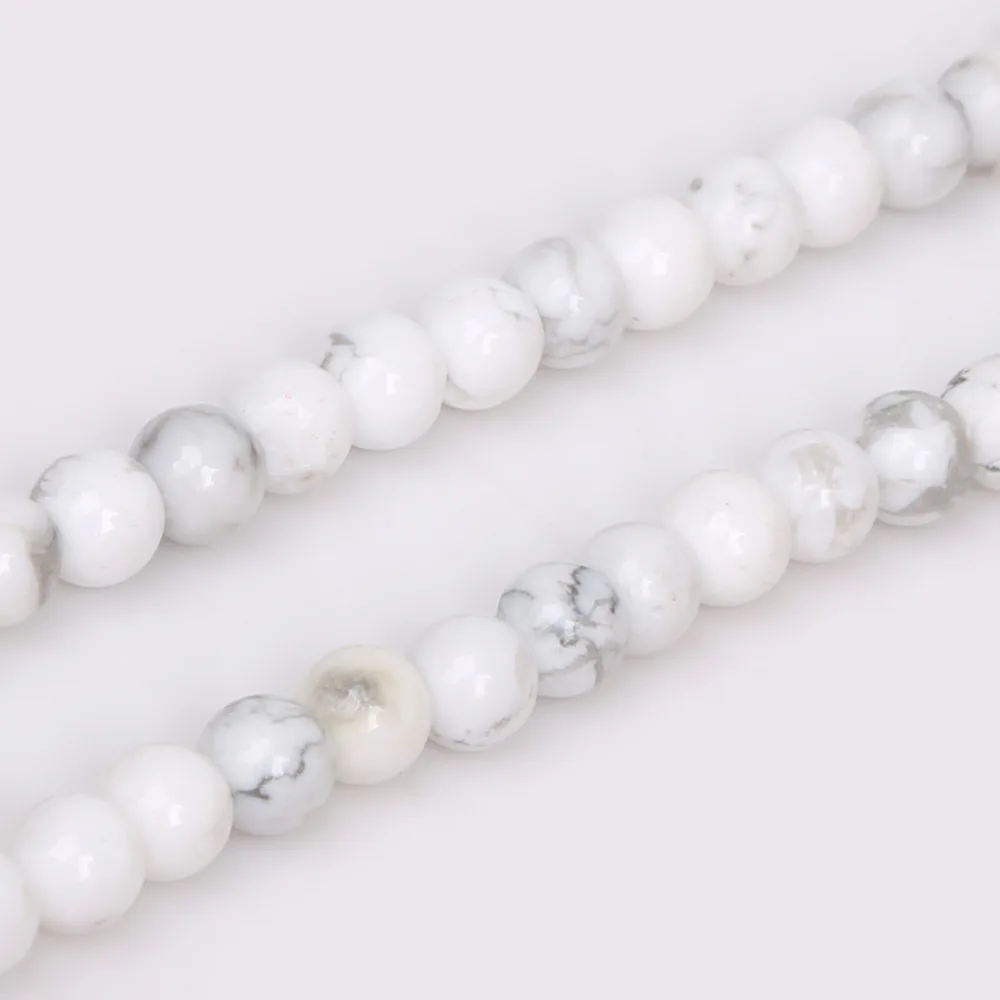 Круглые бусины белого цвета Howlite 4/6/8/10 мм незакрепленные промежуточные для