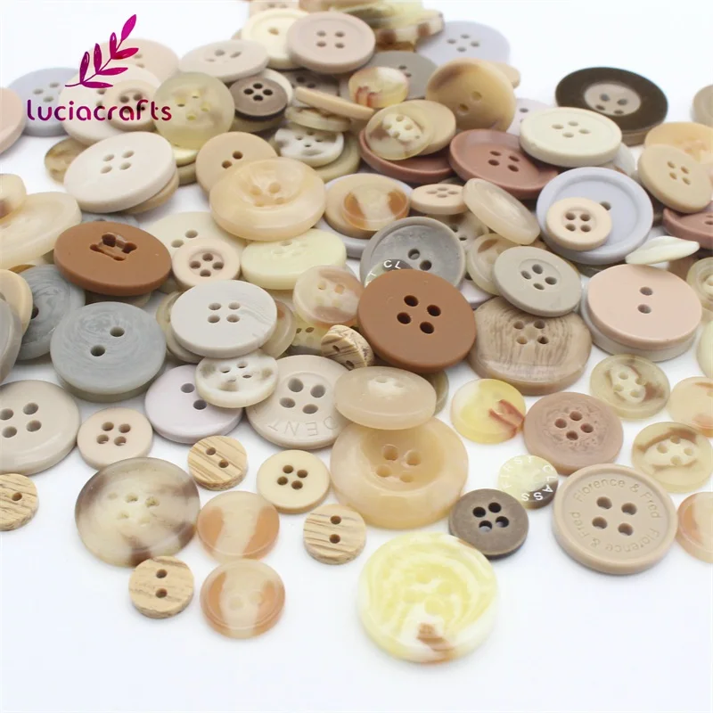 Lucia crafts 50 г/лот мульти параметр круглые полимерные пуговицы материалы для одежды DIY Швейные аксессуары ручной работы 2/4 отверстия E0402 - Цвет: Color 9