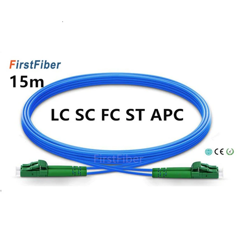 

15m LC SC FC ST APC Armored Patch Cable Duplex 2 Core Single Mode Armored PVC Patch Cable