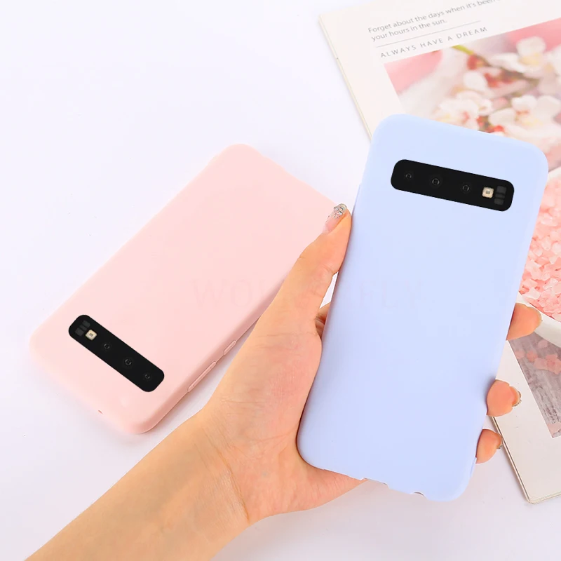 Силиконовые Карамельный цвет чехол для samsung Galaxy A10 A20 A30 A40 A50 A70 A60 чехол для samsung S10 плюс S10e 5g Мягкая обложка чехол