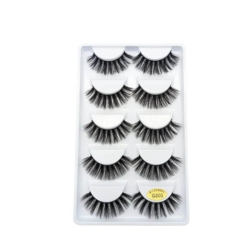 

2019 Hot Sale 5 Pairs 3D Soft Faux Mink Hair False Eyelashes Handmade Wispy Fluffy Long Lashes Natural Makeup Tools Eye Lashes