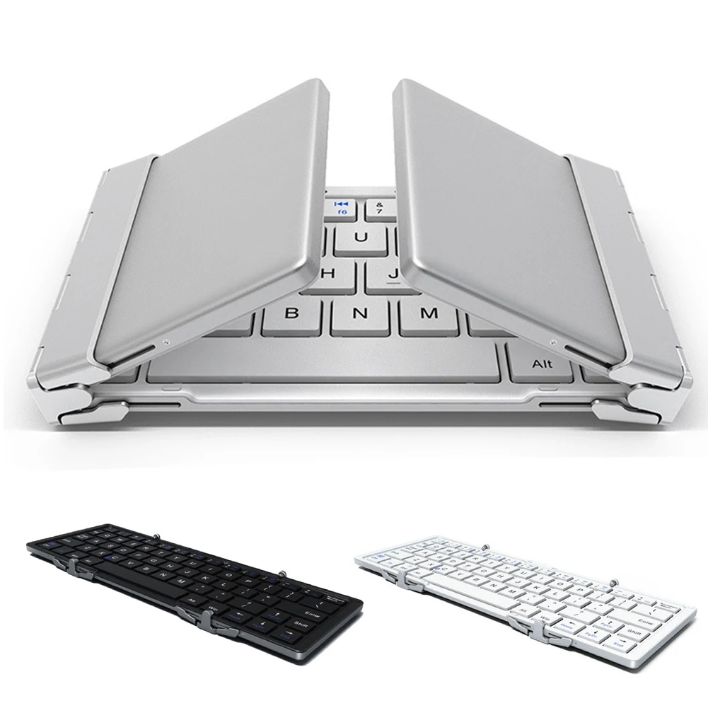 Intellint Pocket Folding Keyboard Aluminum Bluetooth Foldable Universal Wireless Travel Keypad for iphone PC tablet phon | Компьютеры и